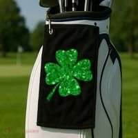 Sparkle Clover Irish Shirt For St Patricks &Amp; Pattys Day Golf Towel thumb 2