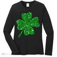 Sparkle Clover Irish Shirt For St Patricks &Amp; Pattys Day Women's Long Sleeve Shirt thumb 0