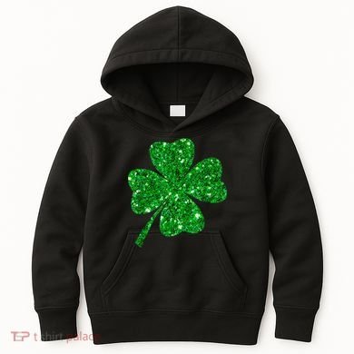 Sparkle Clover Irish Shirt For St Patricks &Amp; Pattys Day Kids Hoodie