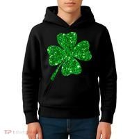 Sparkle Clover Irish Shirt For St Patricks &Amp; Pattys Day Kids Hoodie thumb 4