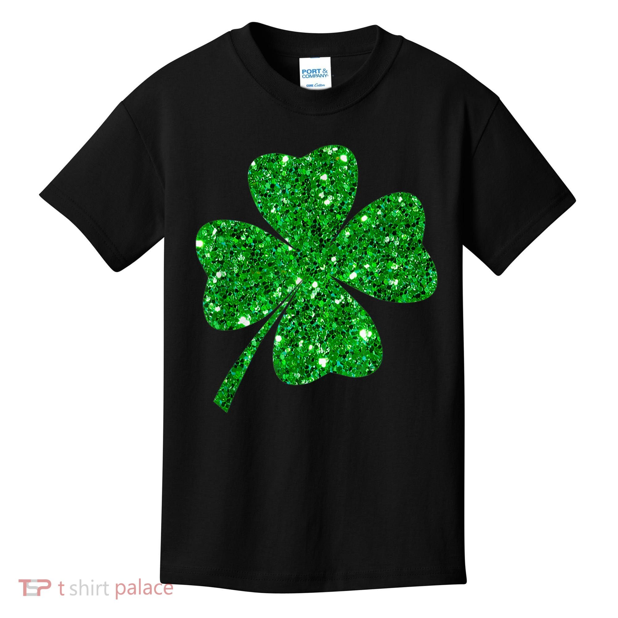 Sparkle Clover Irish Shirt For St Patricks &Amp; Pattys Day Kids T-Shirt