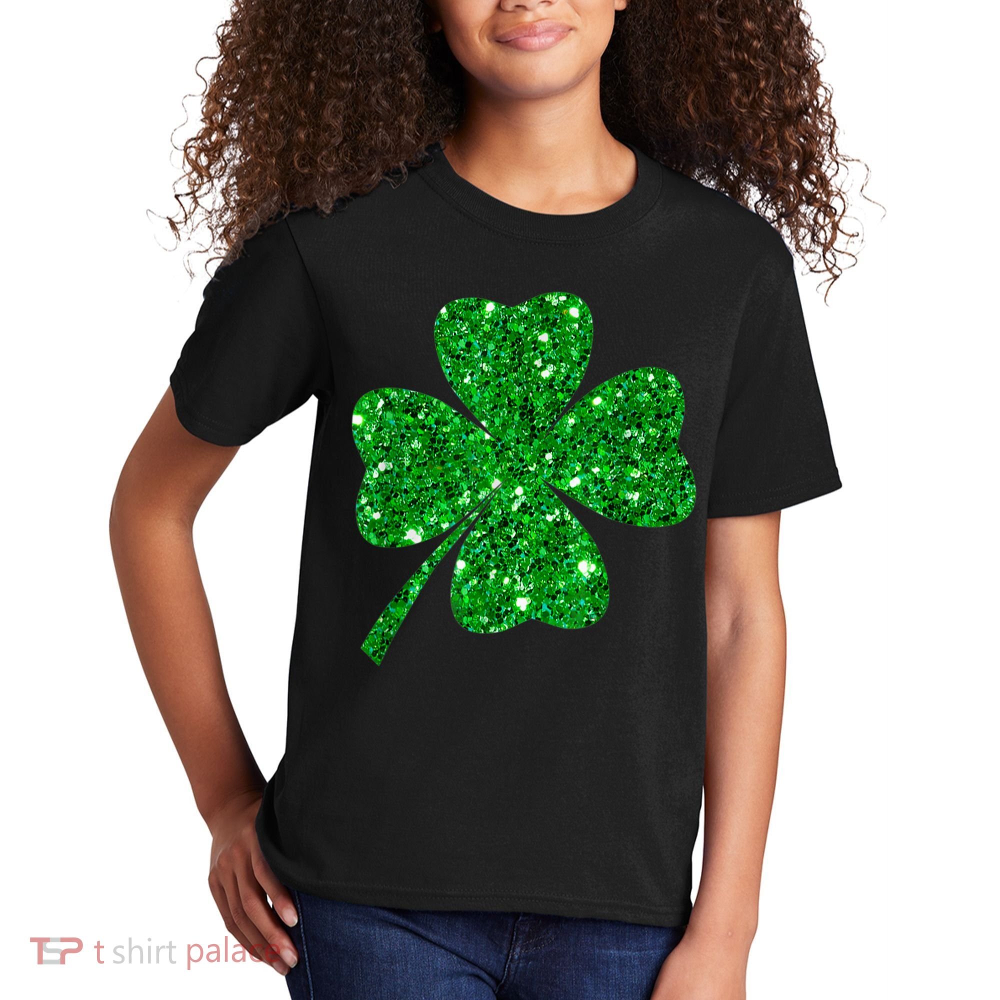 Sparkle Clover Irish Shirt For St Patricks &Amp; Pattys Day Kids T-Shirt