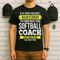 Softball Coach If At First You Dont Succeed Funny T-Shirt thumb 6