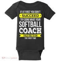 Softball Coach If At First You Dont Succeed Funny Baby Bodysuit thumb 0