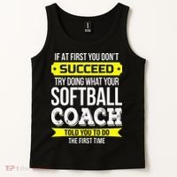 Softball Coach If At First You Dont Succeed Funny Tank Top thumb 2