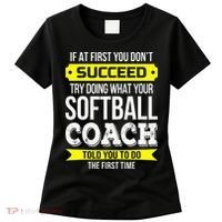 Softball Coach If At First You Dont Succeed Funny Women's T-Shirt thumb 0
