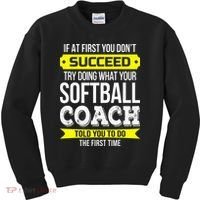 Softball Coach If At First You Dont Succeed Funny Kids Sweatshirt thumb 0