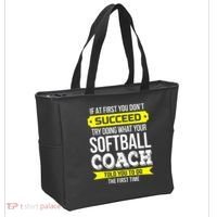 Softball Coach If At First You Dont Succeed Funny Tote Bag thumb 2