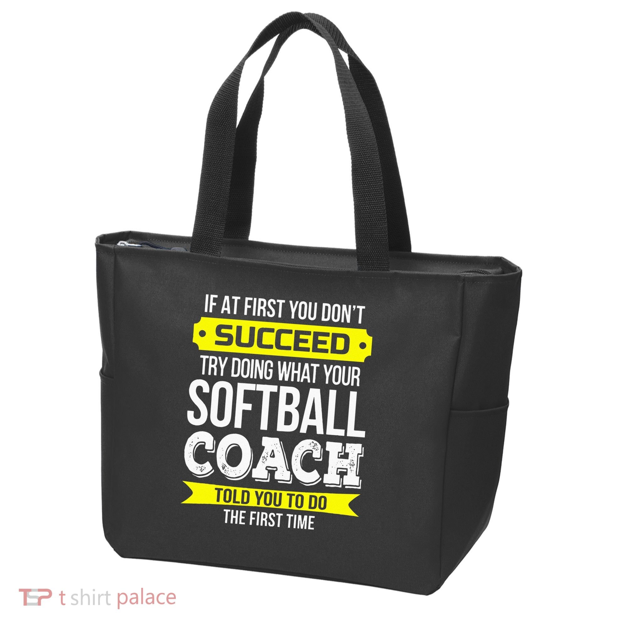 Softball Coach If At First You Dont Succeed Funny Tote Bag