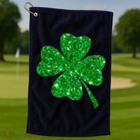 Clover Irish Shirt For St Patricks & Pattys Day Golf Towel thumb 1