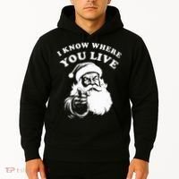 Santa Christmas I Know Where You Live Hoodie thumb 2