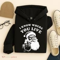 Santa Christmas I Know Where You Live Hoodie thumb 4