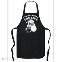Santa Christmas I Know Where You Live Apron thumb 0