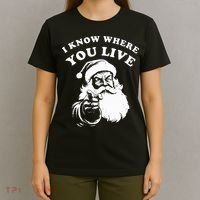 Santa Christmas I Know Where You Live T-Shirt thumb 4