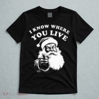 Santa Christmas I Know Where You Live T-Shirt thumb 5