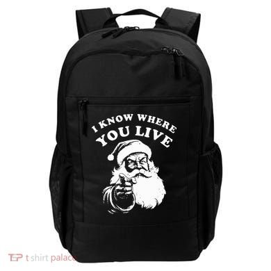 Santa Christmas I Know Where You Live Backpack