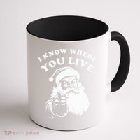 Santa Christmas I Know Where You Live Coffee Mug thumb 1