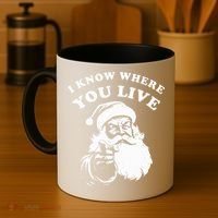 Santa Christmas I Know Where You Live Coffee Mug thumb 4