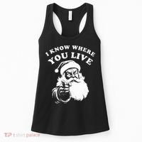 Santa Christmas I Know Where You Live Women's Tank Top thumb 0