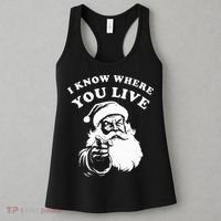 Santa Christmas I Know Where You Live Women's Tank Top thumb 3