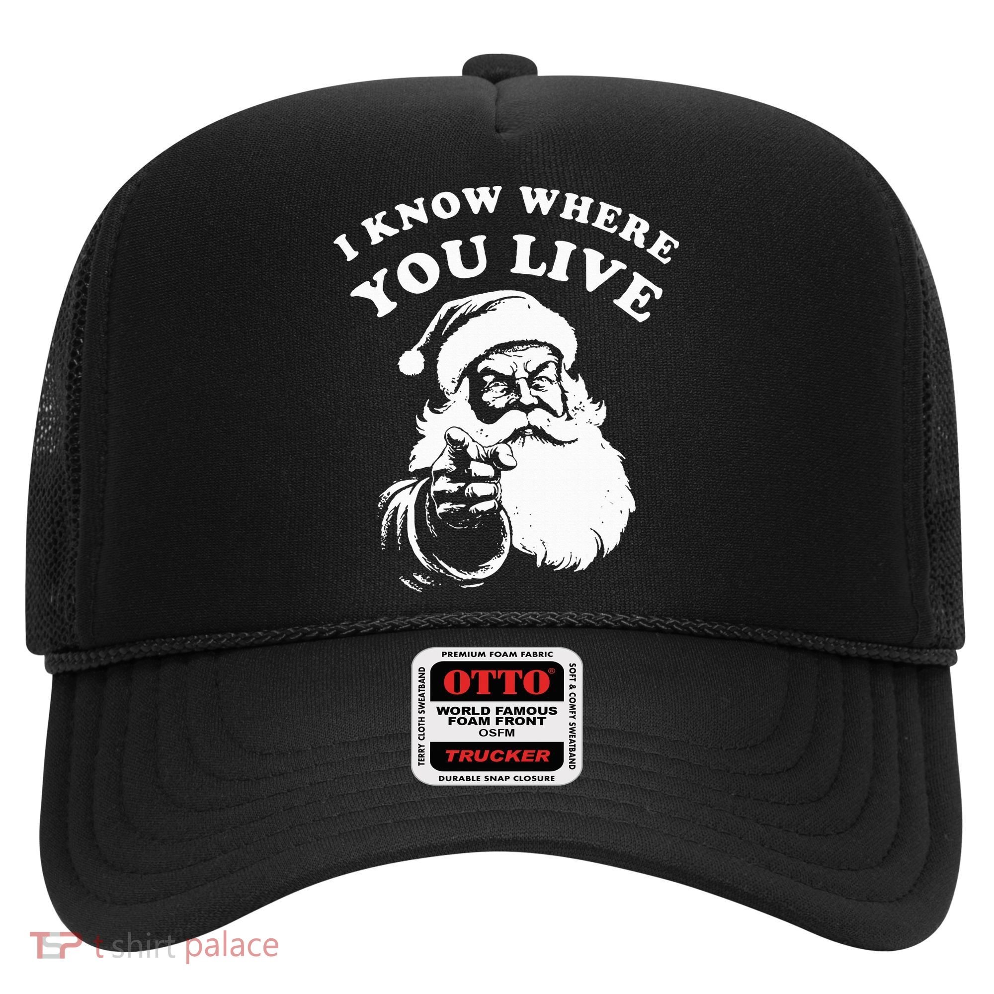 Santa Christmas I Know Where You Live Hat