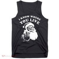 Santa Christmas I Know Where You Live Tank Top thumb 0