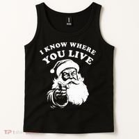 Santa Christmas I Know Where You Live Tank Top thumb 2