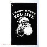 Santa Christmas I Know Where You Live Golf Towel thumb 0