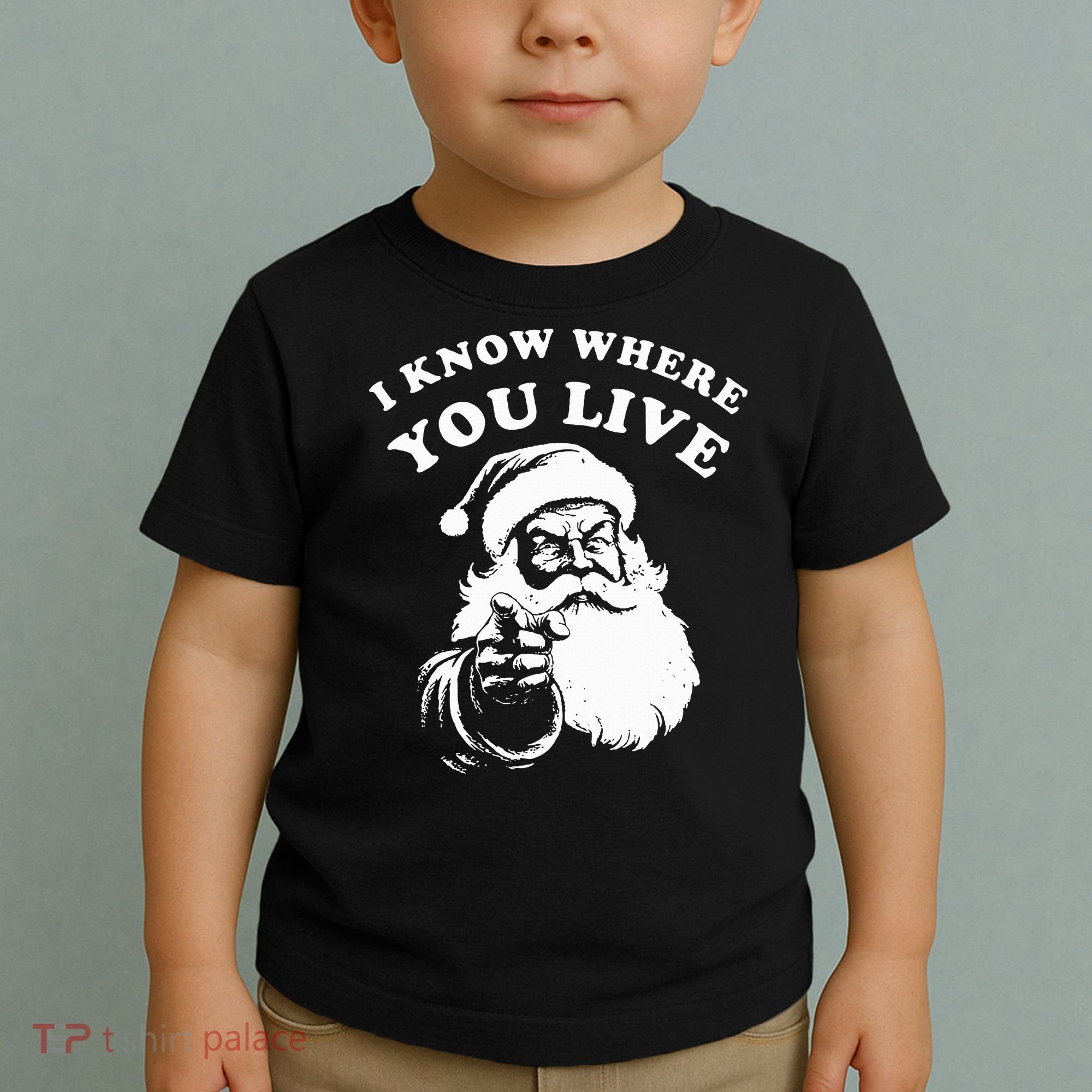 Santa Christmas I Know Where You Live Toddler T-Shirt