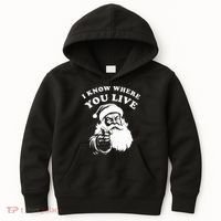 Santa Christmas I Know Where You Live Kids Hoodie thumb 0