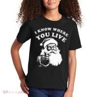 Santa Christmas I Know Where You Live Kids T-Shirt thumb 2