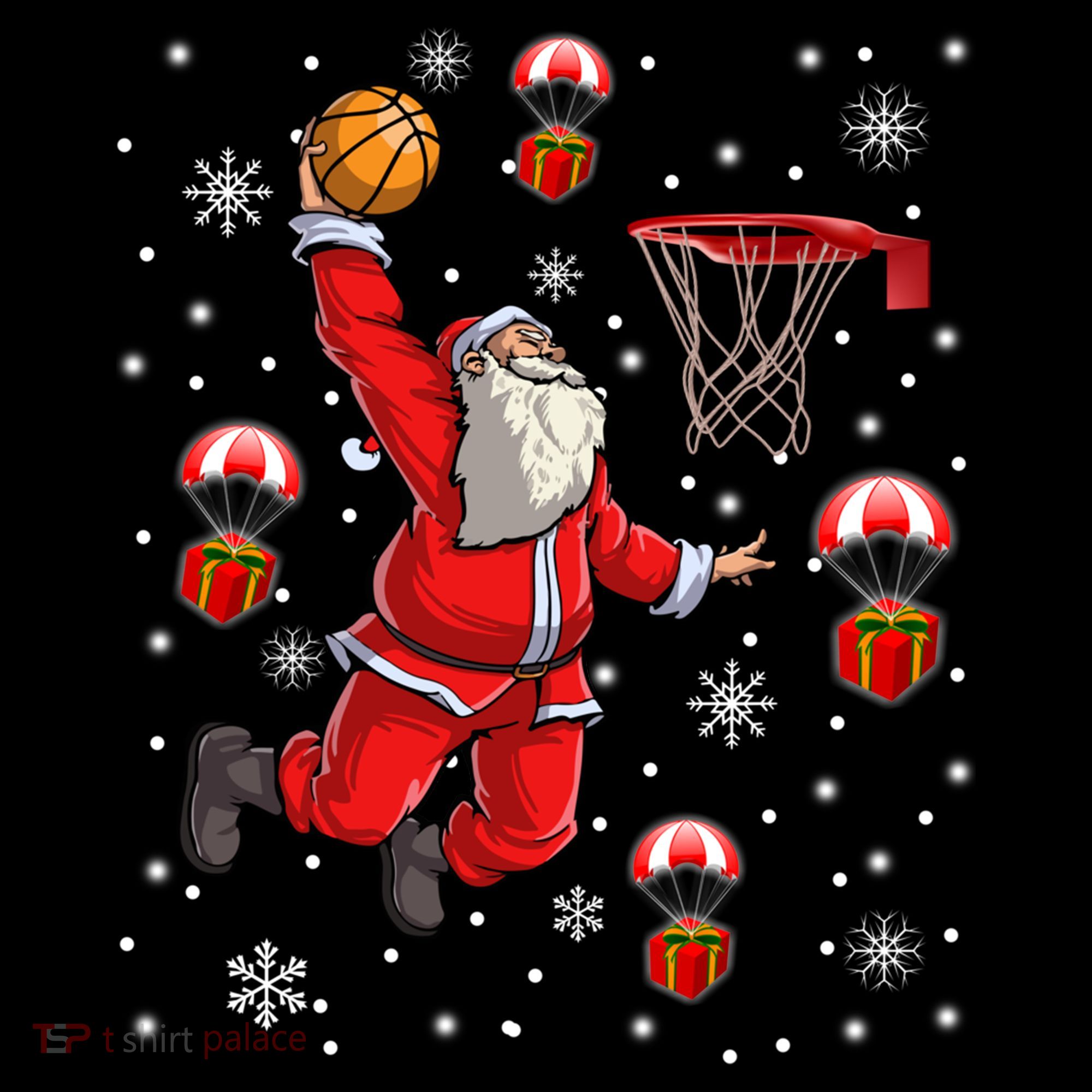Santa Claus Is Playing Basketball Christmas Gift Coffee Mug