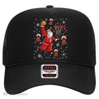Santa Claus Is Playing Basketball Christmas Gift Hat thumb 0