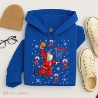 Santa Claus Is Playing Basketball Christmas Gift Hoodie thumb 4