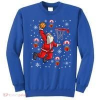 Santa Claus Is Playing Basketball Christmas Gift Sweatshirt thumb 0