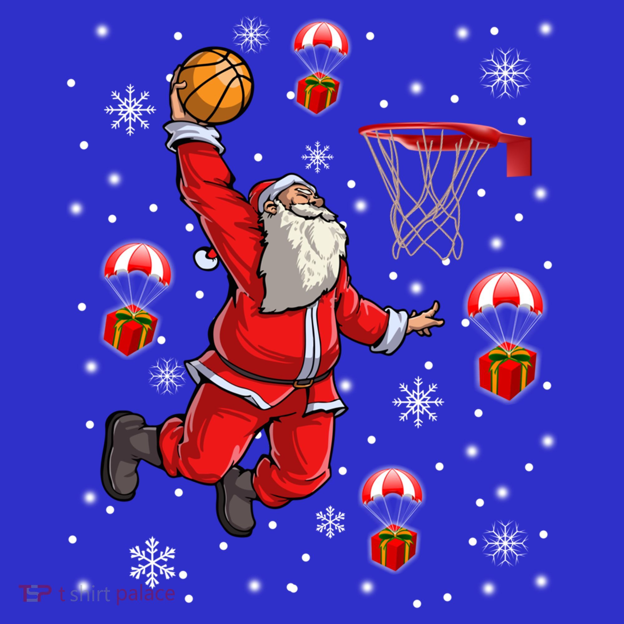 Santa Claus Is Playing Basketball Christmas Gift Sweatshirt