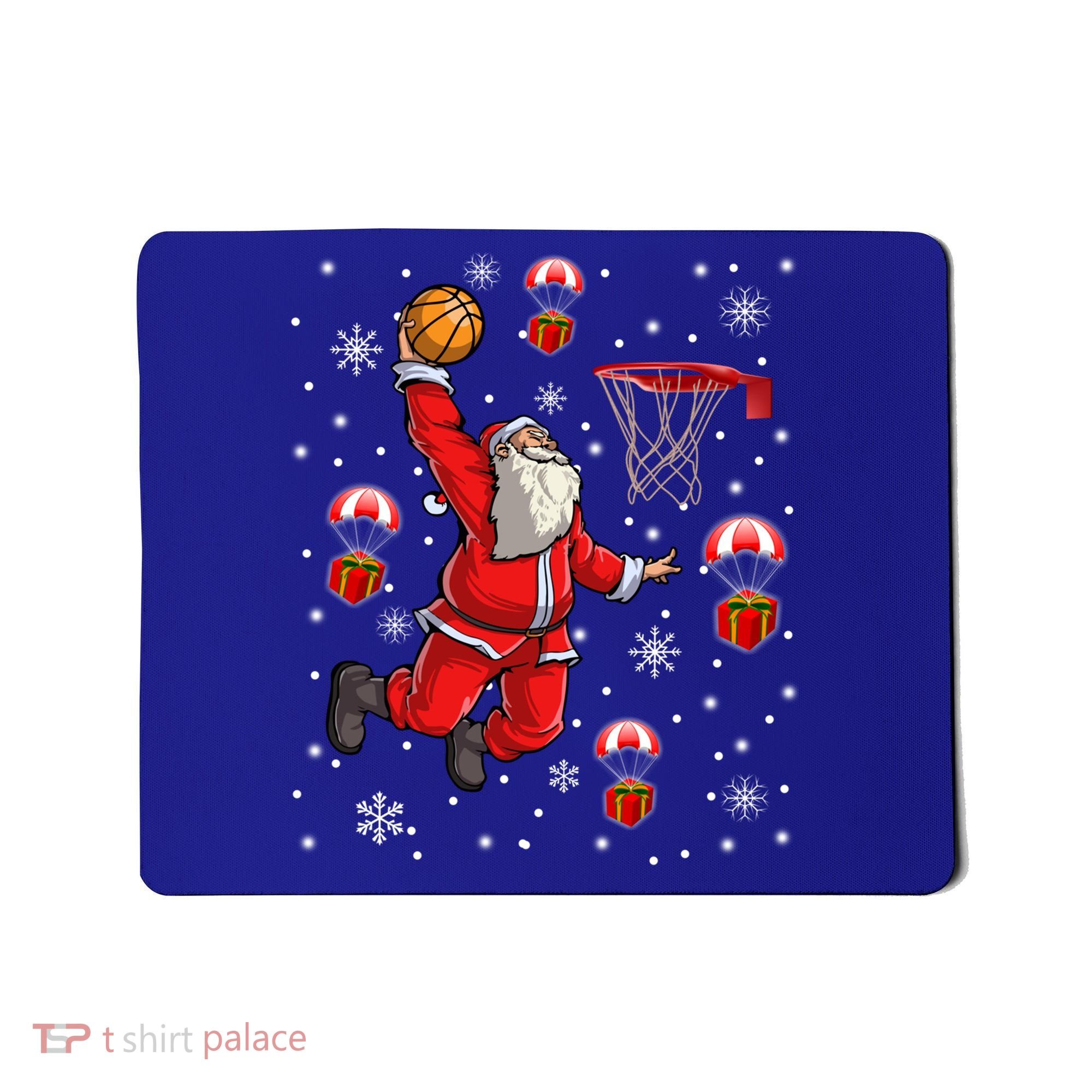Santa Claus Is Playing Basketball Christmas Gift Mousepad