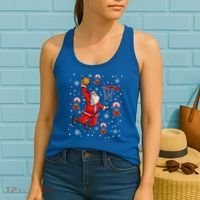 Santa Claus Is Playing Basketball Christmas Gift Women's Tank Top thumb 2