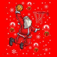 Santa Claus Is Playing Basketball Christmas Gift Santa Hat thumb 1