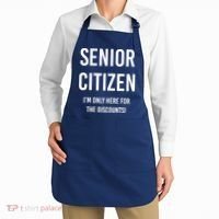 Senior Citizen I'm Only Here For The Discounts Funny Apron thumb 2