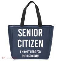 Senior Citizen I'm Only Here For The Discounts Funny Tote Bag thumb 0