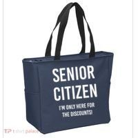 Senior Citizen I'm Only Here For The Discounts Funny Tote Bag thumb 2