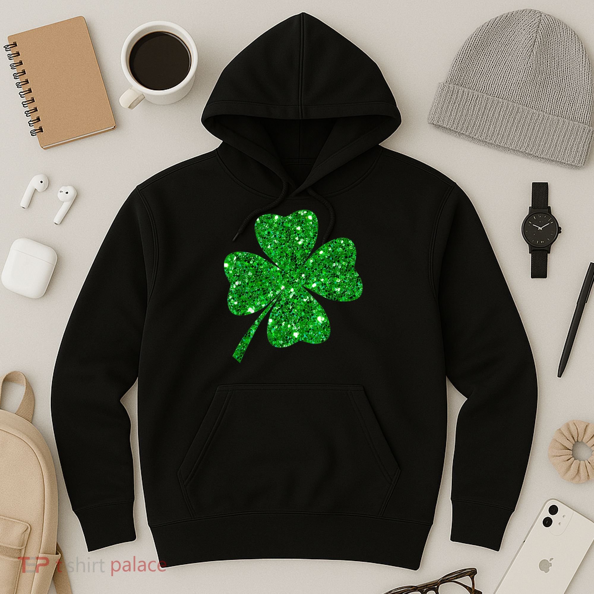 Sparkle Clover Irish Shirt For St Patricks & Pattys Day Hoodie