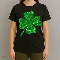 Sparkle Clover Irish Shirt For St Patricks & Pattys Day T-Shirt thumb 4