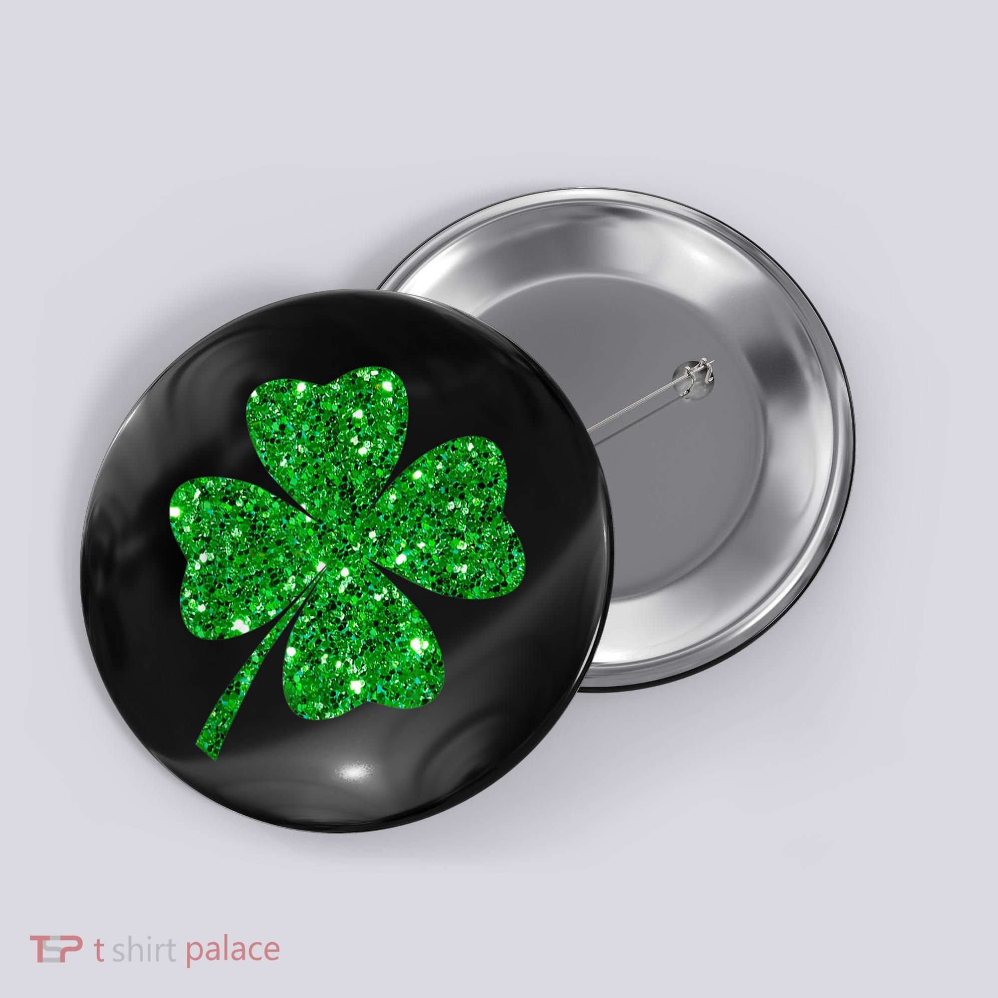 Sparkle Clover Irish Shirt For St Patricks & Pattys Day Button