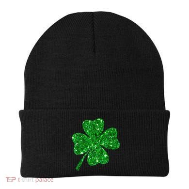 Sparkle Clover Irish Shirt For St Patricks & Pattys Day Beanie