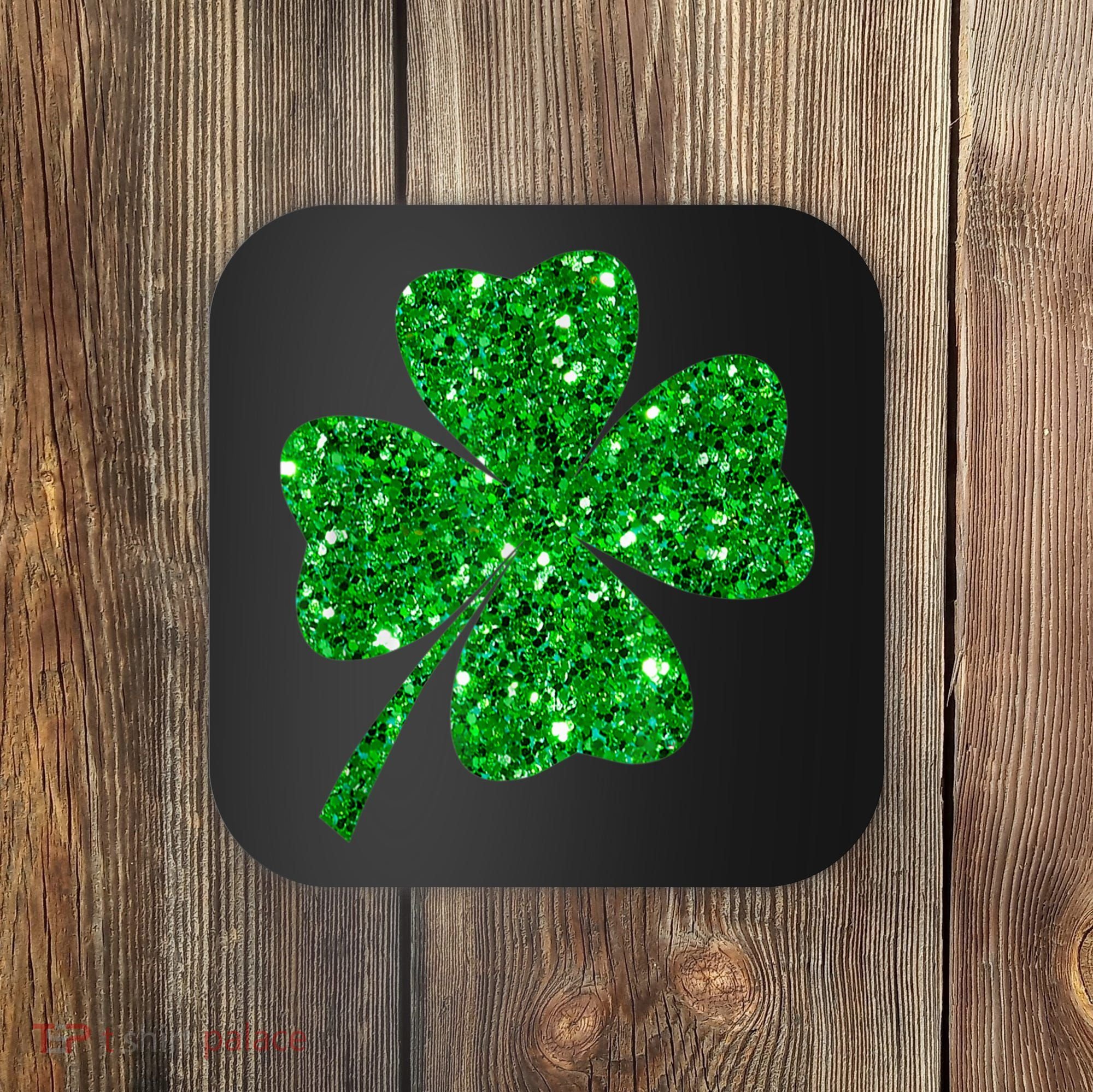 Sparkle Clover Irish Shirt For St Patricks & Pattys Day Coaster