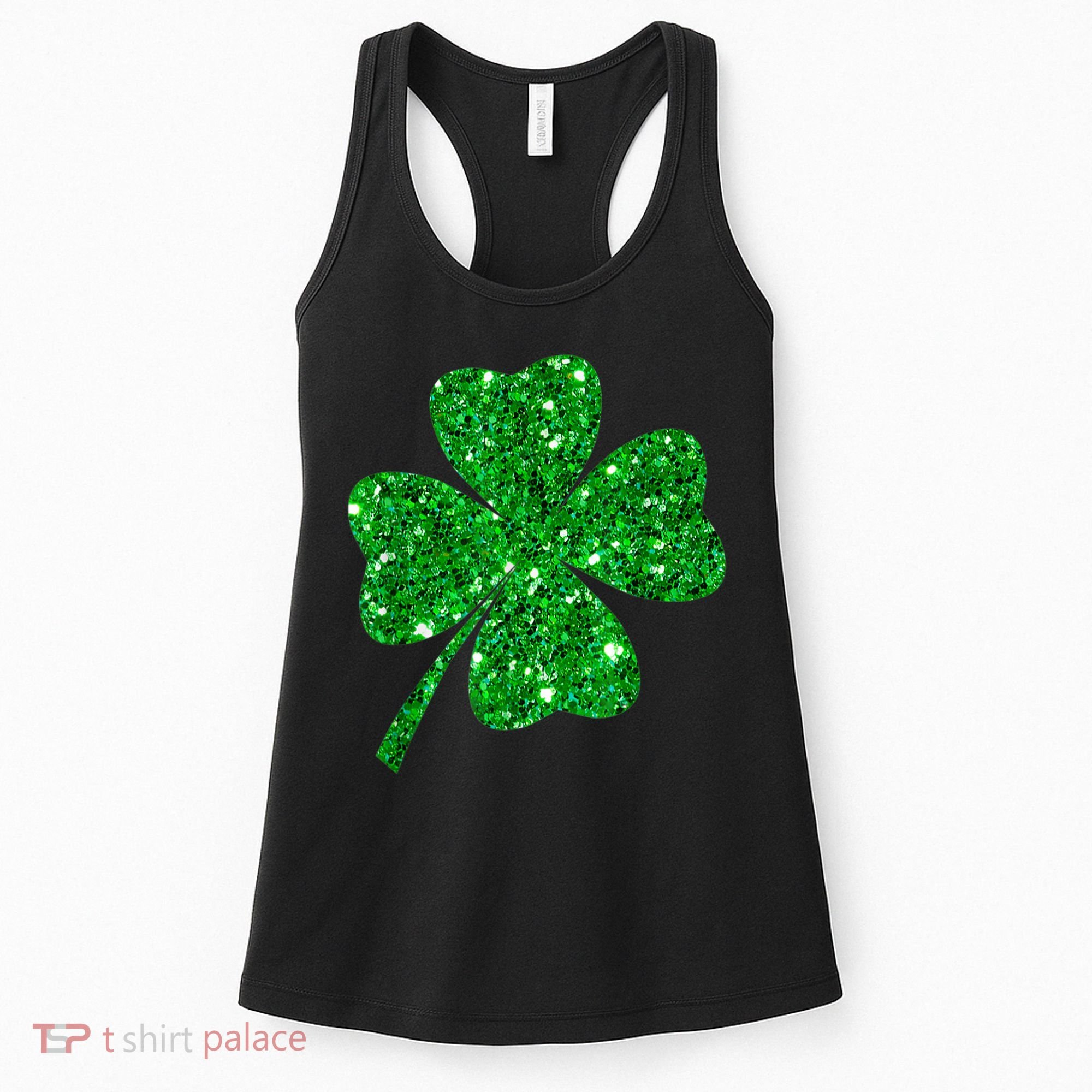 Sparkle Clover Irish Shirt For St Patricks & Pattys Day Women's Tank Top