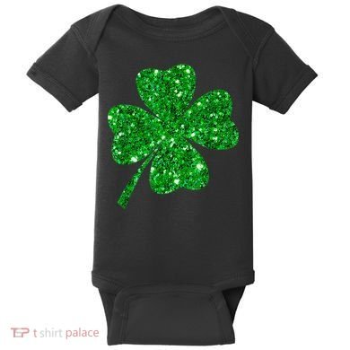 Sparkle Clover Irish Shirt For St Patricks & Pattys Day Baby Bodysuit