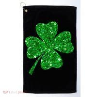 Sparkle Clover Irish Shirt For St Patricks & Pattys Day Golf Towel thumb 0